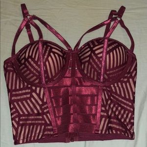 Maroon Bustier Top